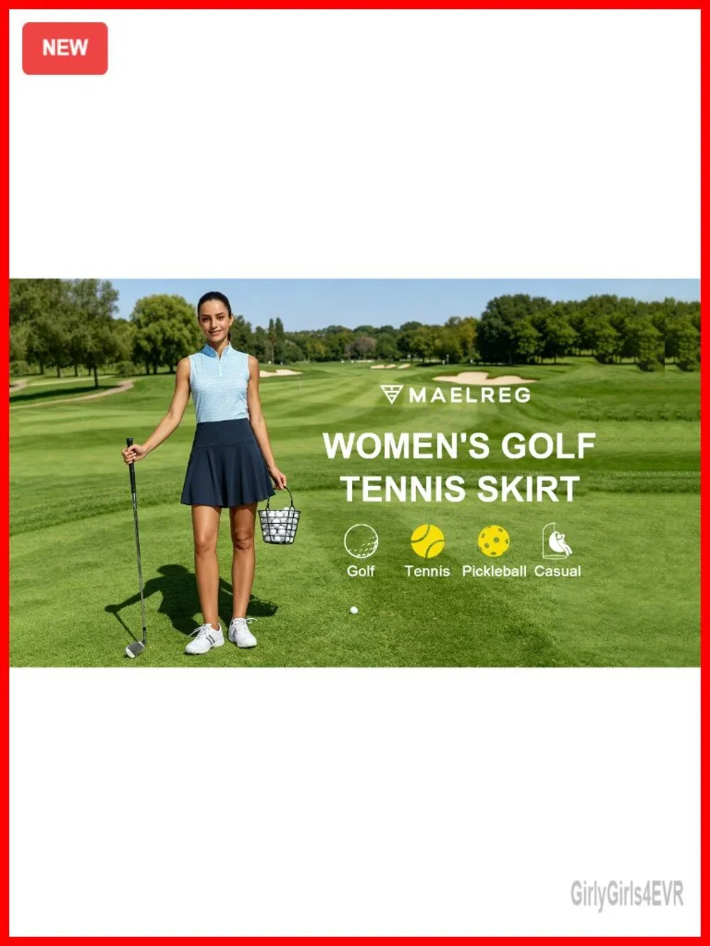 Pleated Tennis Skort with Inner Pockets High Waisted Athletic Golf Skirt